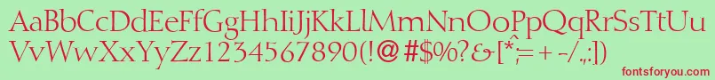 D730RomanRegular Font – Red Fonts on Green Background