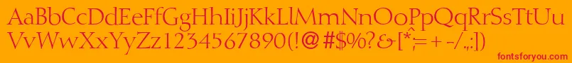 D730RomanRegular Font – Red Fonts on Orange Background