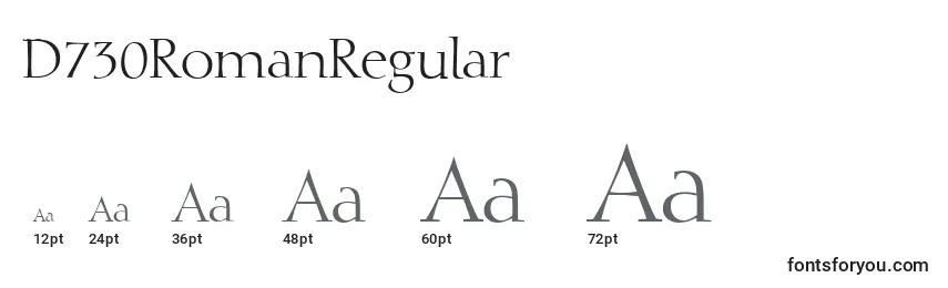 D730RomanRegular Font Sizes