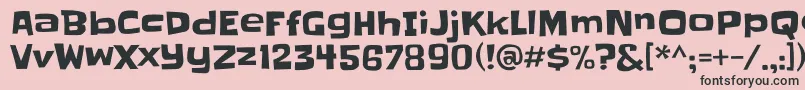 フォントSlackey – ピンクの背景に黒い文字