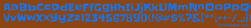 Slackey Font – Blue Fonts on Brown Background