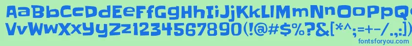 Шрифт Slackey – синие шрифты на зелёном фоне