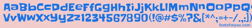 Slackey Font – Blue Fonts on Pink Background
