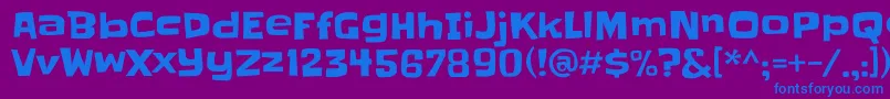 フォントSlackey – 紫色の背景に青い文字