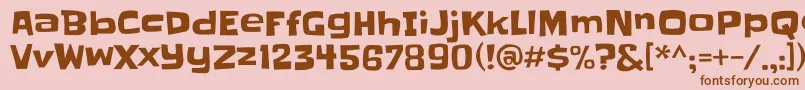 Slackey-fontti – ruskeat fontit vaaleanpunaisella taustalla