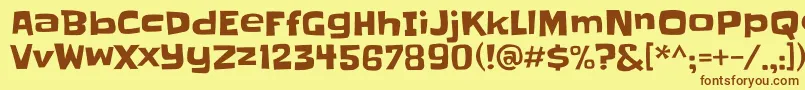 Шрифт Slackey – коричневые шрифты на жёлтом фоне