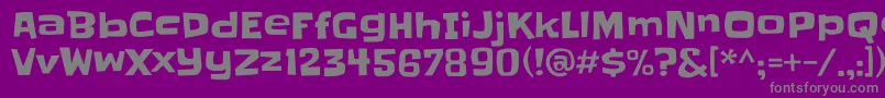 Slackey-fontti – harmaat kirjasimet violetilla taustalla