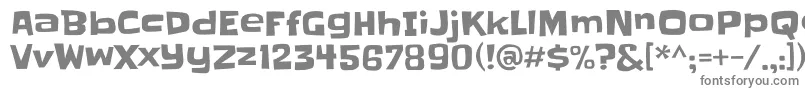 フォントSlackey – 白い背景に灰色の文字