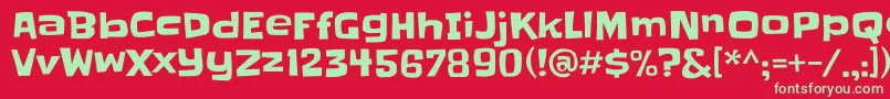 Slackey Font – Green Fonts on Red Background