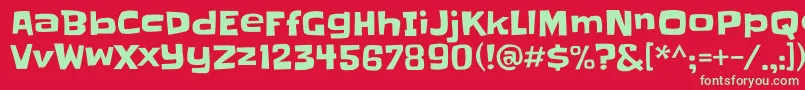 フォントSlackey – 赤い背景に緑の文字