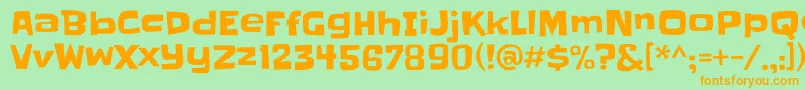 Slackey Font – Orange Fonts on Green Background