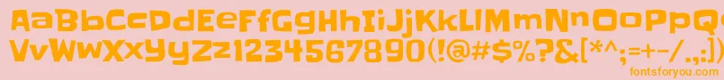 Slackey-fontti – oranssit fontit vaaleanpunaisella taustalla