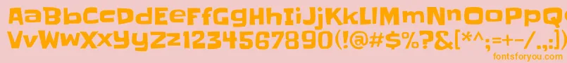 Slackey Font – Orange Fonts on Pink Background