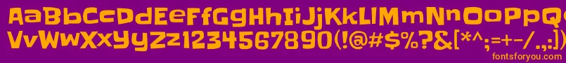 Slackey Font – Orange Fonts on Purple Background