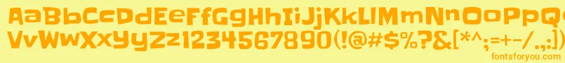 Slackey Font – Orange Fonts on Yellow Background