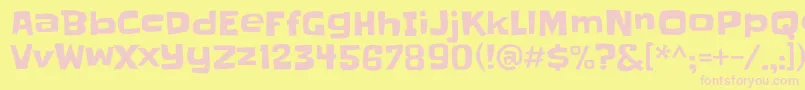 Slackey Font – Pink Fonts on Yellow Background