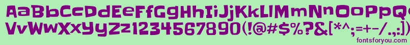 Шрифт Slackey – фиолетовые шрифты на зелёном фоне