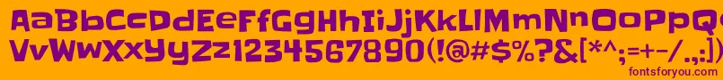 フォントSlackey – オレンジの背景に紫のフォント