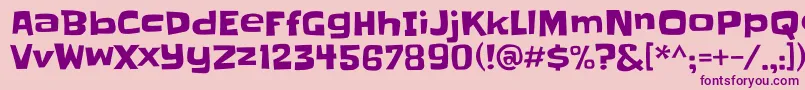 Slackey Font – Purple Fonts on Pink Background