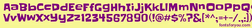 Slackey Font – Purple Fonts on Yellow Background