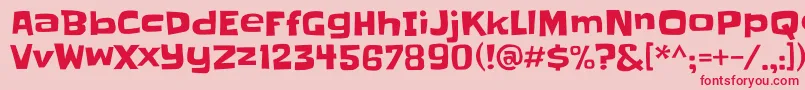 フォントSlackey – ピンクの背景に赤い文字