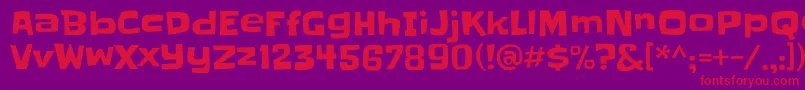 フォントSlackey – 紫の背景に赤い文字
