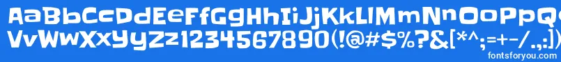 Slackey Font – White Fonts on Blue Background