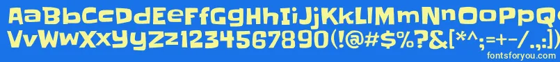 Slackey-fontti – keltaiset fontit sinisellä taustalla
