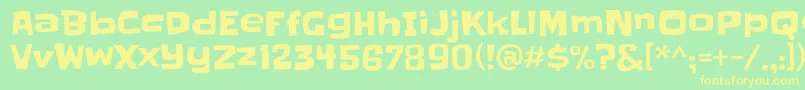Slackey-fontti – keltaiset fontit vihreällä taustalla