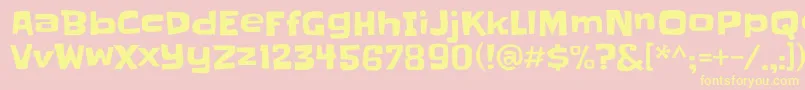 Slackey Font – Yellow Fonts on Pink Background