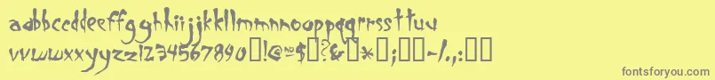 Smegalom Font – Gray Fonts on Yellow Background