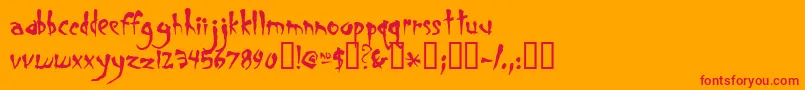 Smegalom Font – Red Fonts on Orange Background