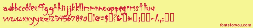 フォントSmegalom – 赤い文字の黄色い背景
