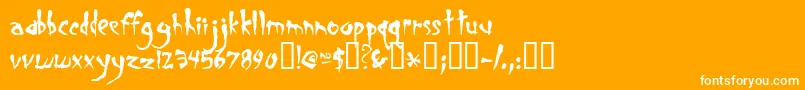Smegalom Font – White Fonts on Orange Background