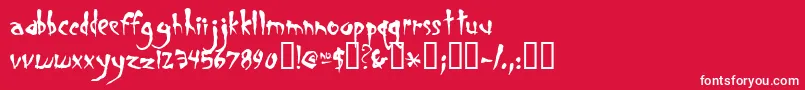 Smegalom-Schriftart – Weiße Schriften auf rotem Hintergrund