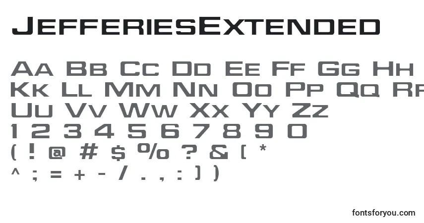 Fuente JefferiesExtended - alfabeto, números, caracteres especiales