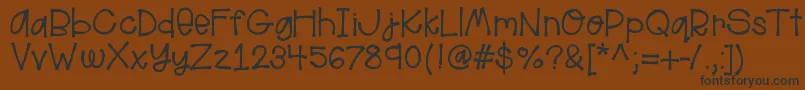 Czcionka Helloaloha – czarne czcionki na brązowym tle