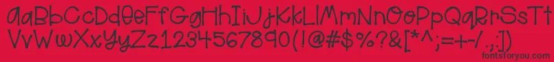 Helloaloha-Schriftart – Schwarze Schriften auf rotem Hintergrund