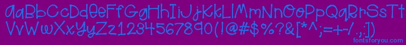Helloaloha Font – Blue Fonts on Purple Background