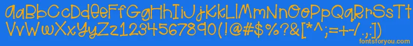 Helloaloha Font – Orange Fonts on Blue Background