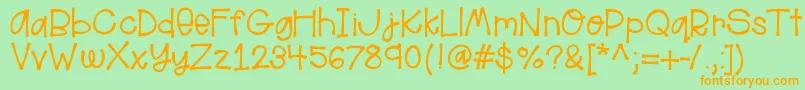 Saiba mais sobre a fonte Helloaloha Fonte Helloaloha – fontes laranjas em um fundo verde