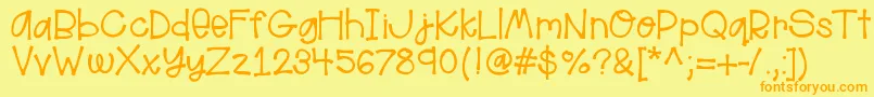 Saiba mais sobre a fonte Helloaloha Fonte Helloaloha – fontes laranjas em um fundo amarelo
