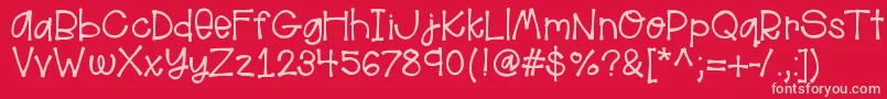 Helloaloha Font – Pink Fonts on Red Background