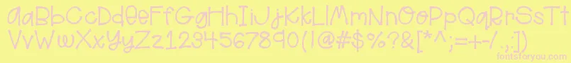 Helloaloha Font – Pink Fonts on Yellow Background