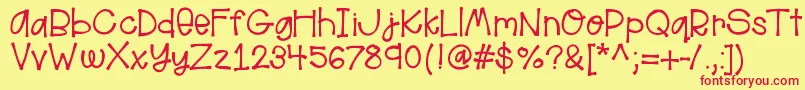 フォントHelloaloha – 赤い文字の黄色い背景