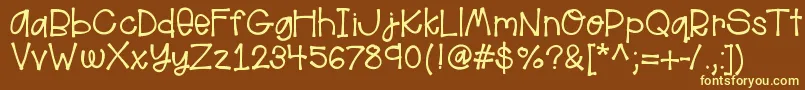 Helloaloha Font – Yellow Fonts on Brown Background
