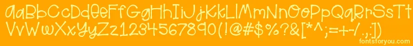 More about Helloaloha Font Helloaloha Font – Yellow Fonts on Orange Background