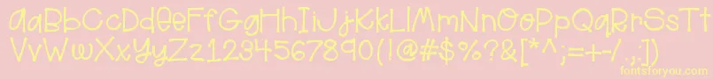 Helloaloha Font – Yellow Fonts on Pink Background