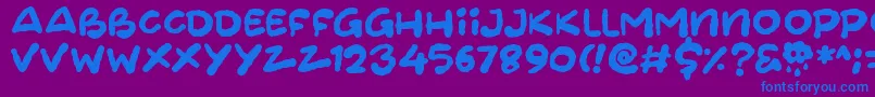 フォントCloudheads – 紫色の背景に青い文字