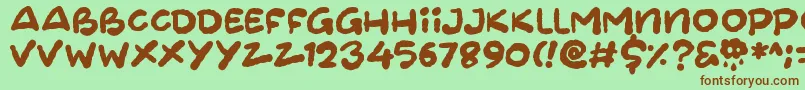 Cloudheads Font – Brown Fonts on Green Background